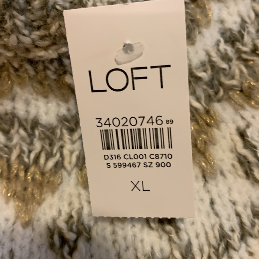 LOFT Long Sleeve Knit Dress - Gray and Gold - Picture 15 of 15